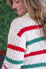 Load image into Gallery viewer, Stripe Cardigan - Christmas Stripe