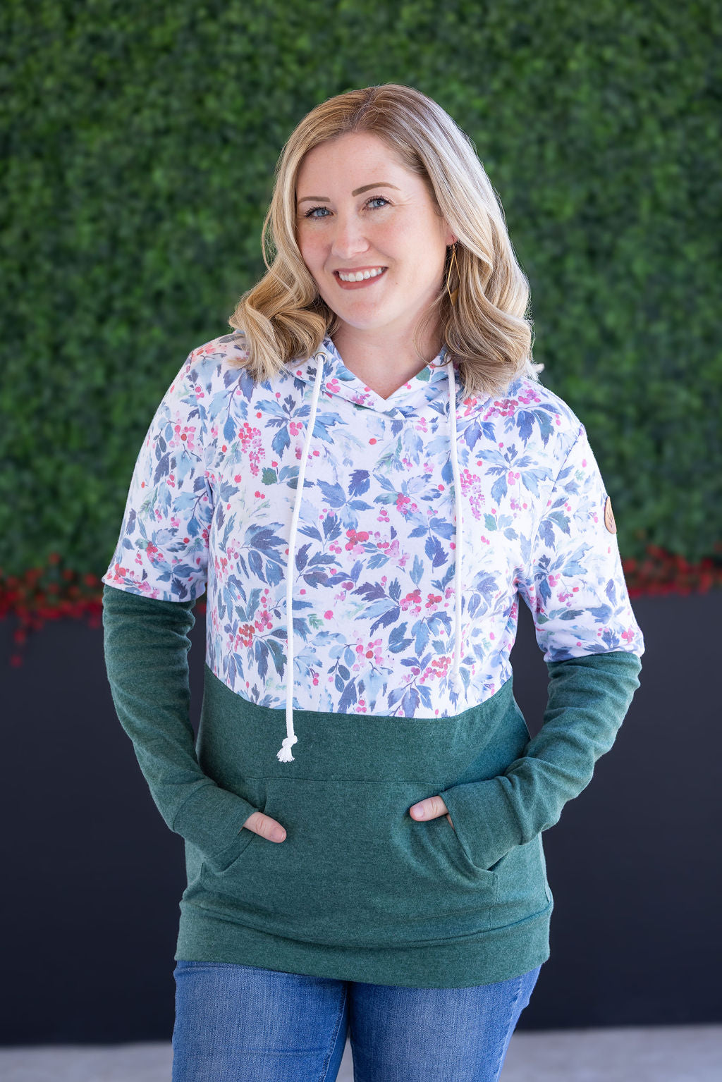 Hailey Pullover Hoodie - Winter Berry and Evergreen