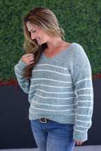Load image into Gallery viewer, Cozy Striped Sweater - Green
