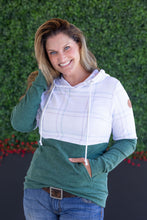 Load image into Gallery viewer, Hailey Pullover Hoodie - Mint and Red Plaid and Evergreen
