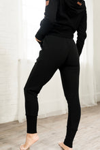 Load image into Gallery viewer, Waffle Knit Joggers- Black Jack