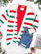Load image into Gallery viewer, Stripe Cardigan - Christmas Stripe