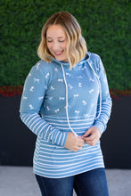 Load image into Gallery viewer, Hailey Pullover Hoodie - Teal Ribbons and Stripes