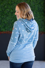 Load image into Gallery viewer, Hailey Pullover Hoodie - Teal Ribbons and Stripes
