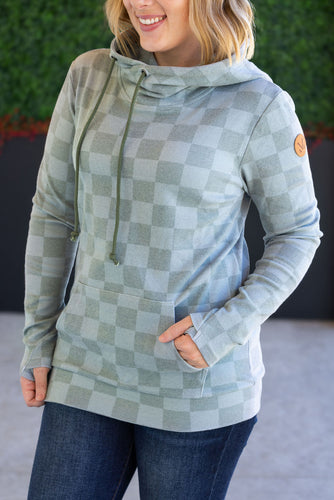 Ashley Hoodie - Olive Checkers