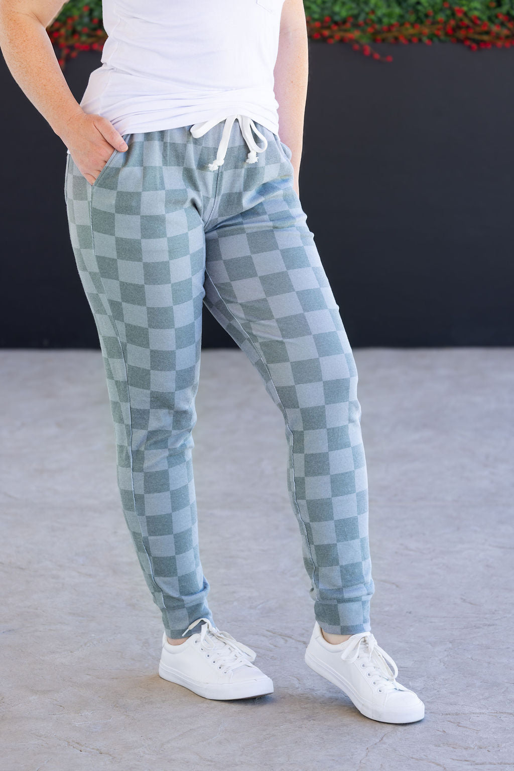 Classic Joggers - Olive Checkers