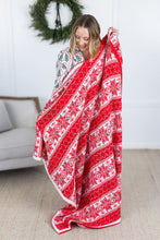 Load image into Gallery viewer, Plush and Fuzzy Blanket - Red Holiday