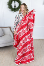 Load image into Gallery viewer, Plush and Fuzzy Blanket - Red Holiday