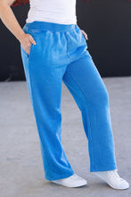 Load image into Gallery viewer, Wide Leg Vintage Wash Bottoms - Winter Blue