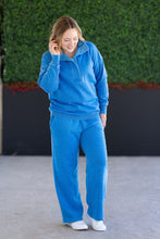 Load image into Gallery viewer, Wide Leg Vintage Wash Bottoms - Winter Blue