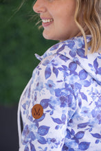 Load image into Gallery viewer, HalfZip Hoodie - Sapphire Floral