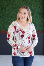 Load image into Gallery viewer, Alyssa Long Sleeve Top - Burgundy Bloom