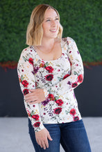 Load image into Gallery viewer, Alyssa Long Sleeve Top - Burgundy Bloom