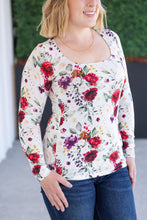 Load image into Gallery viewer, Alyssa Long Sleeve Top - Burgundy Bloom
