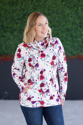 Soft Funnel Neck - Burgundy Bloom