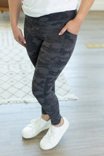 Load image into Gallery viewer, Athleisure Leggings - Charcoal Camo