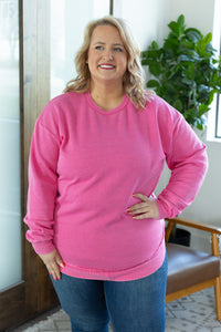 Vintage Wash Pullover - Hot Pink