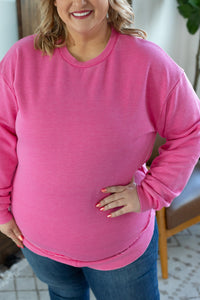Vintage Wash Pullover - Hot Pink