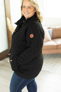 Geometric Button Snap Pullover - Black