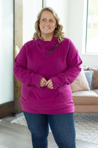 Classic ZipCowl Sweatshirt - Magenta
