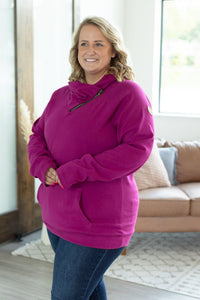 Classic ZipCowl Sweatshirt - Magenta
