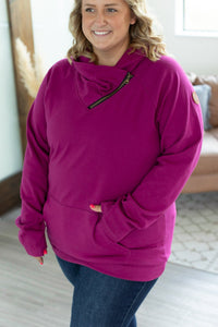 Classic ZipCowl Sweatshirt - Magenta