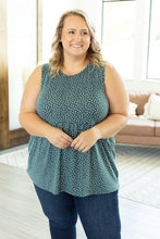 Load image into Gallery viewer, Ruffle Tank - Dusty Teal Dash