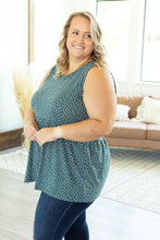 Load image into Gallery viewer, Ruffle Tank - Dusty Teal Dash