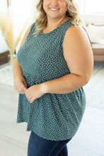 Load image into Gallery viewer, Ruffle Tank - Dusty Teal Dash