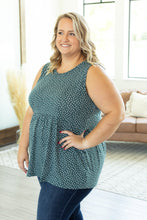 Load image into Gallery viewer, Ruffle Tank - Dusty Teal Dash