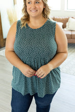Load image into Gallery viewer, Ruffle Tank - Dusty Teal Dash
