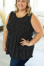 Load image into Gallery viewer, Ruffle Tank - Black Dash