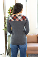 Load image into Gallery viewer, Abby Accent Top - Charcoal and Red Plaid