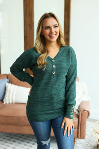 Brittney Button Sweater - Evergreen