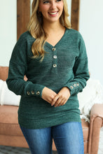 Load image into Gallery viewer, Brittney Button Sweater - Evergreen