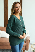 Load image into Gallery viewer, Brittney Button Sweater - Evergreen