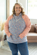 Load image into Gallery viewer, Classic Zoey ZipCowl Sweatshirt - Periwinkle Pattern Mix