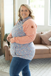 Classic Zoey ZipCowl Sweatshirt - Periwinkle Pattern Mix