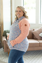 Load image into Gallery viewer, Classic Zoey ZipCowl Sweatshirt - Periwinkle Pattern Mix
