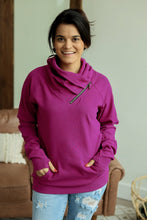 Load image into Gallery viewer, Classic ZipCowl Sweatshirt - Magenta
