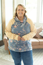Load image into Gallery viewer, Classic Zoey ZipCowl Sweatshirt - Navy and Mustard Mix