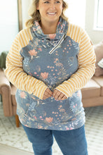 Load image into Gallery viewer, Classic Zoey ZipCowl Sweatshirt - Navy and Mustard Mix