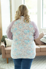 Load image into Gallery viewer, Classic Zoey ZipCowl Sweatshirt - Mint and Mauve Floral