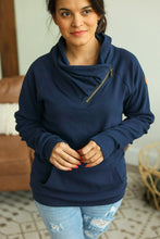 Load image into Gallery viewer, Classic ZipCowl Sweatshirt - Navy