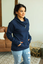 Load image into Gallery viewer, Classic ZipCowl Sweatshirt - Navy