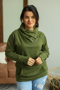 Classic ZipCowl Sweatshirt - Olive