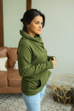 Load image into Gallery viewer, Classic ZipCowl Sweatshirt - Olive