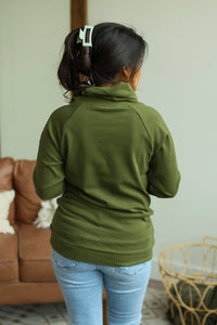 Classic ZipCowl Sweatshirt - Olive