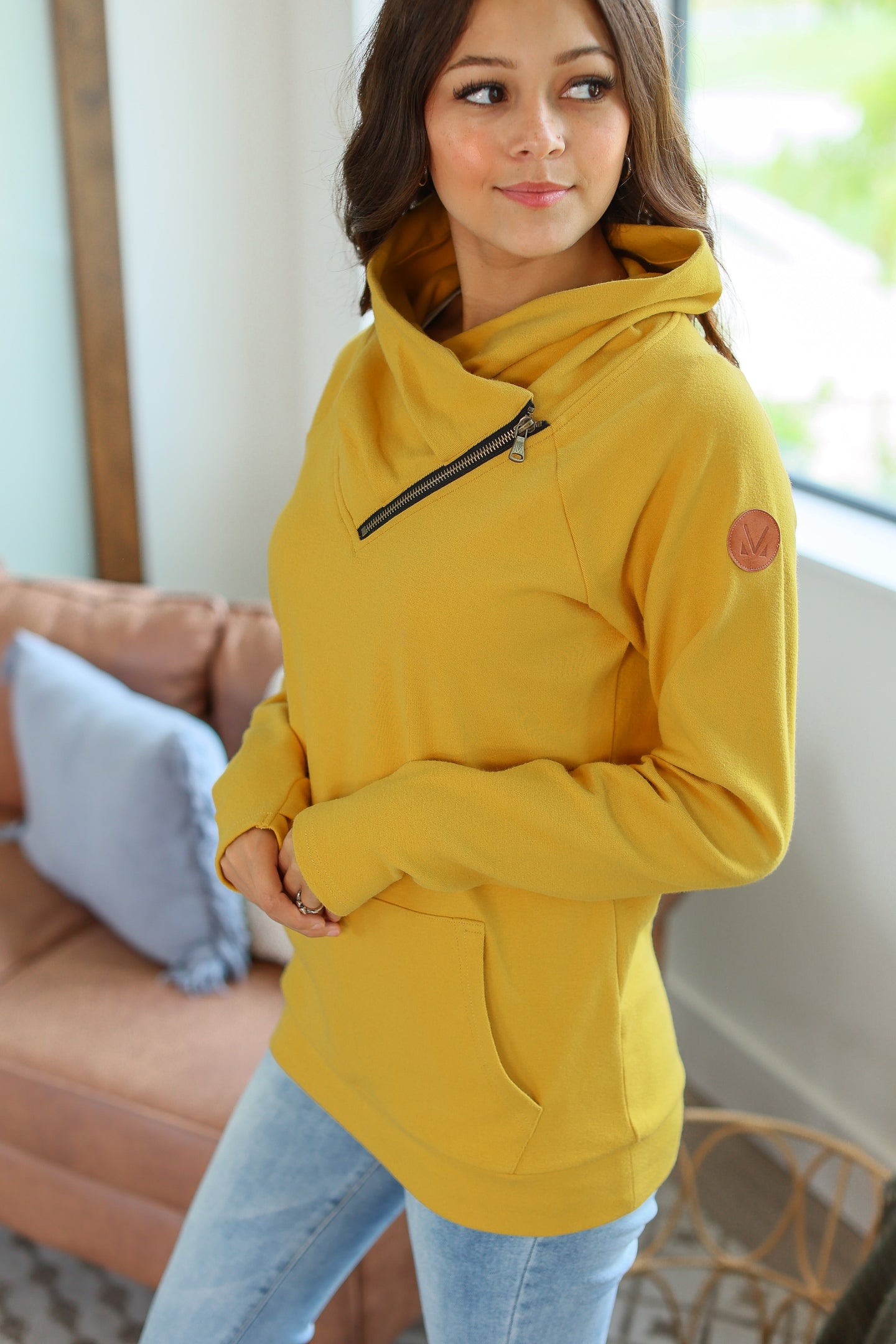 Classic ZipCowl Sweatshirt - Mustard