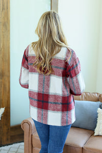 Norah Plaid Shacket - Red and Navy Mix